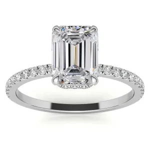 Sterling Silver Radiant Cut Adjustable  Minimalist Style White Gold Ring Perfect for Engagement.