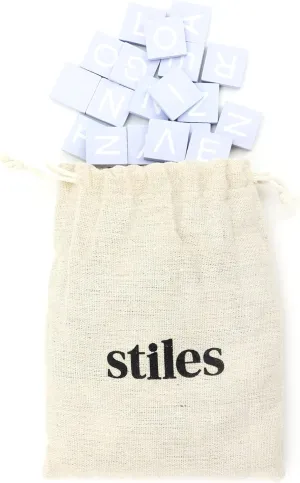 Stiles 100 Piece Wooden Magnetic Letter Tiles - Blue