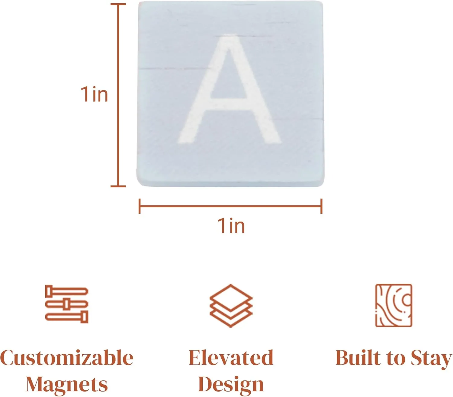Stiles 100 Piece Wooden Magnetic Letter Tiles - Blue