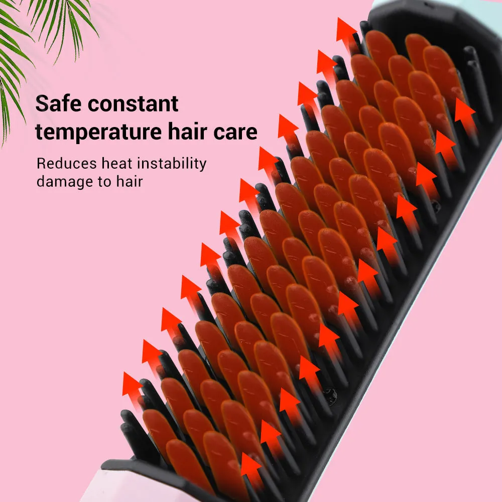 Straightening Comb Rechargeable Hair Wireless Straightener Curler Curling Straighten Dual-purpose Travel Portable USB charging