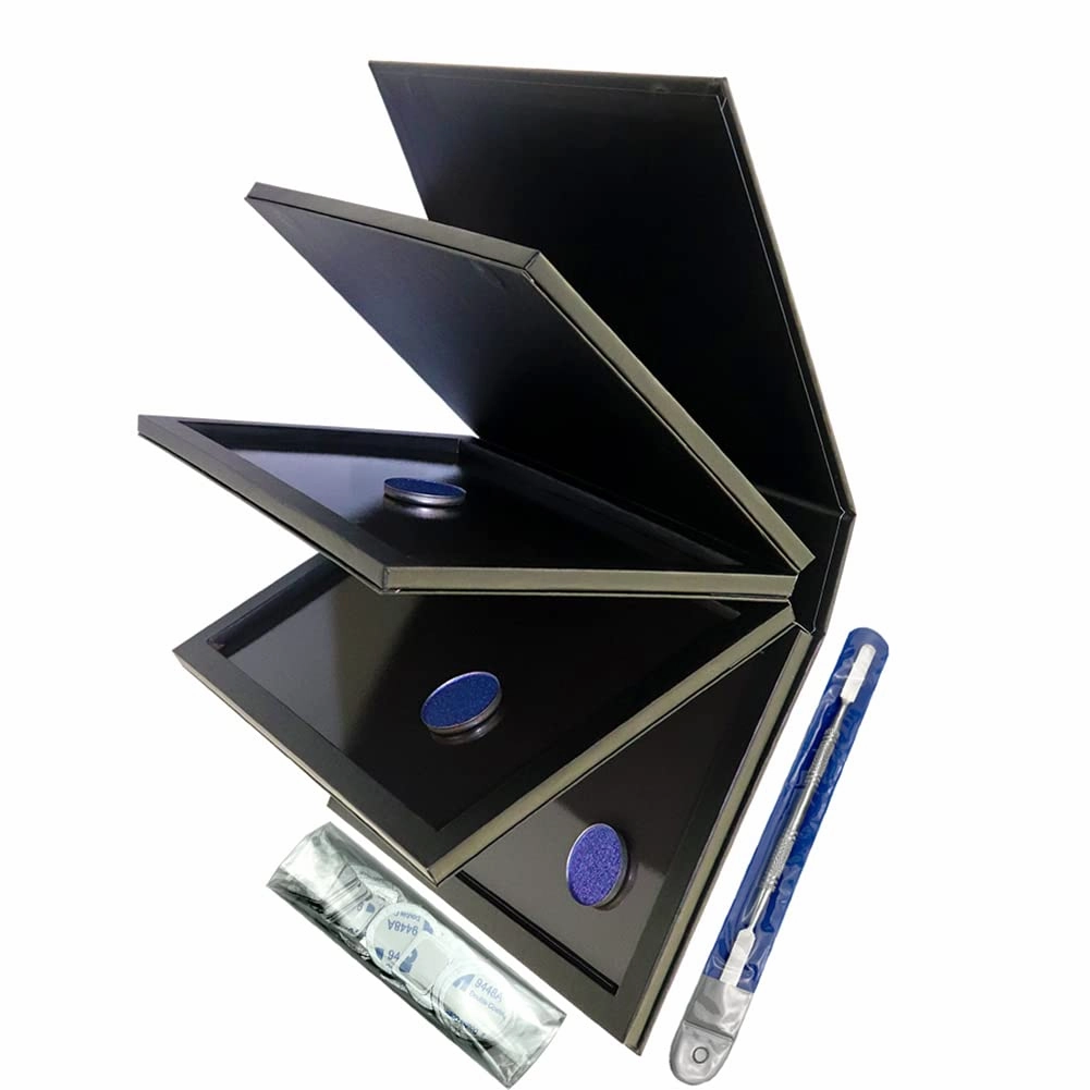 Strong 4 layers Empty magnetic palette book palette 1pcs Makeup Depotting Spatula 50pcs Round Metal Stickers 50pcs Square Metal Stickers