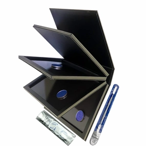 Strong 4 layers Empty magnetic palette book palette 1pcs Makeup Depotting Spatula 50pcs Round Metal Stickers 50pcs Square Metal Stickers