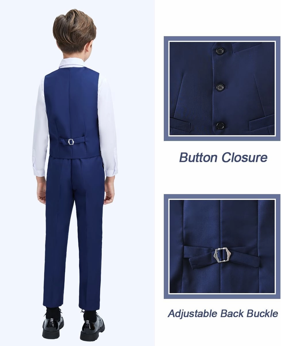 Suits for Boy Slim Fit Formal Dress Outfit Toddler Suit Blazer Vest Pants Kis Tuxedos
