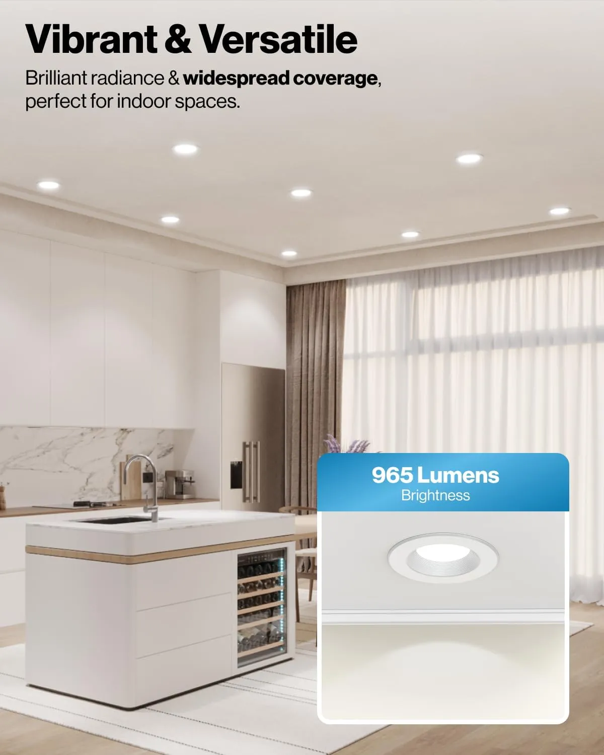 Sunco Retrofit LED Recessed Lighting 6 Inch, Downlight Can Lights for Ceiling, Baffle Trim, 965 LM, 13W (120W Equivalent), 2700K Soft White, Dimmable, Damp Rated UL 4 Pack.