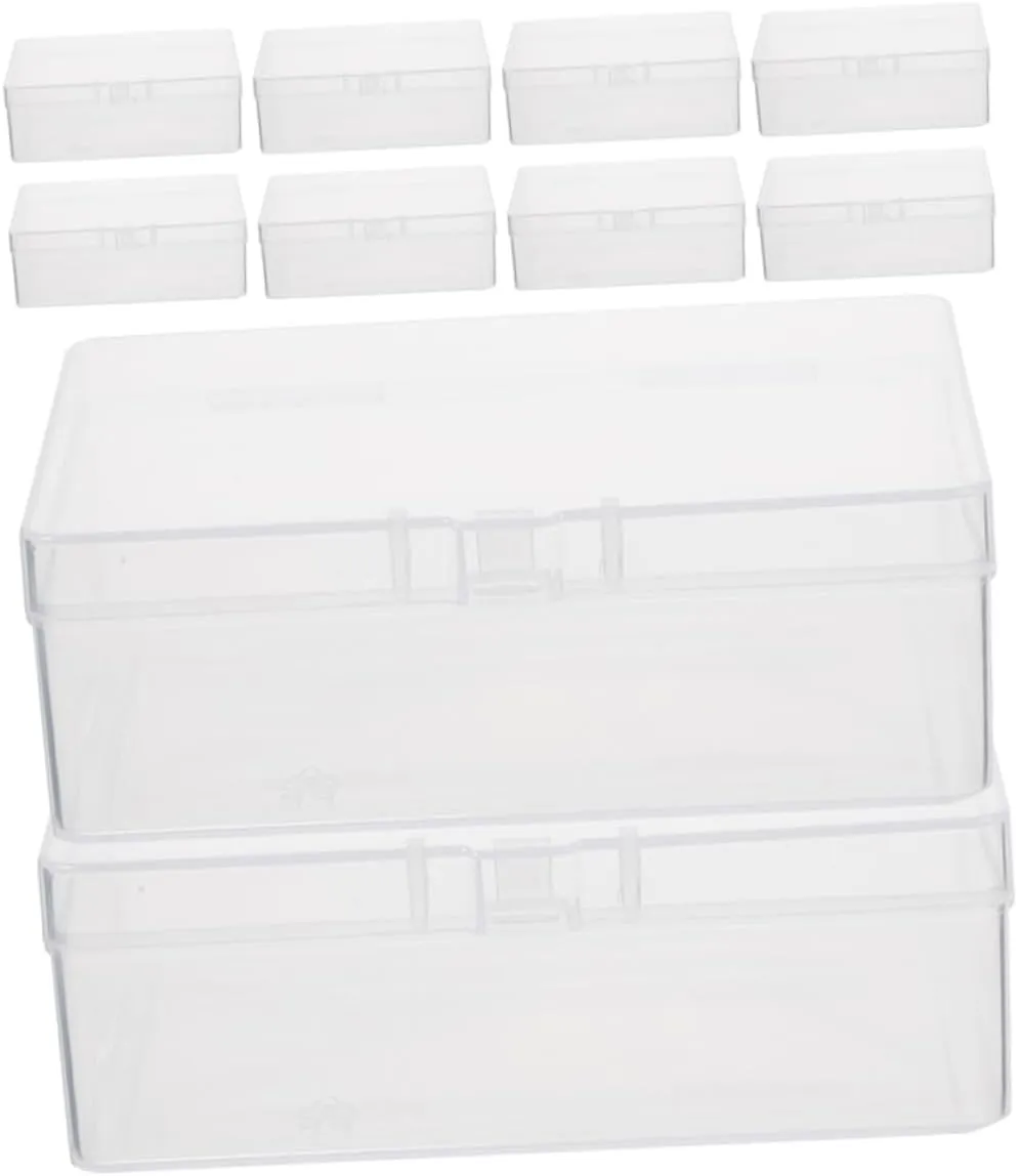 SUPVOX 12 Pcs Boxes Clear Card Storage Boxes Sturdy Plastic Organizers for Business Cards and Sleeved Decks Stackable Design for Easy Travel and Organization