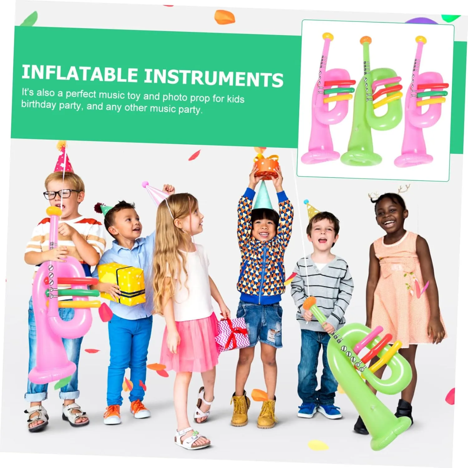 SUPVOX 3pcs Inflatable Musical Instrument Education Toys The Inflatables Guitar Tool Music Instruments Party Props Blow up Instruments Music Party Decoration Children Supply Kids Supplies