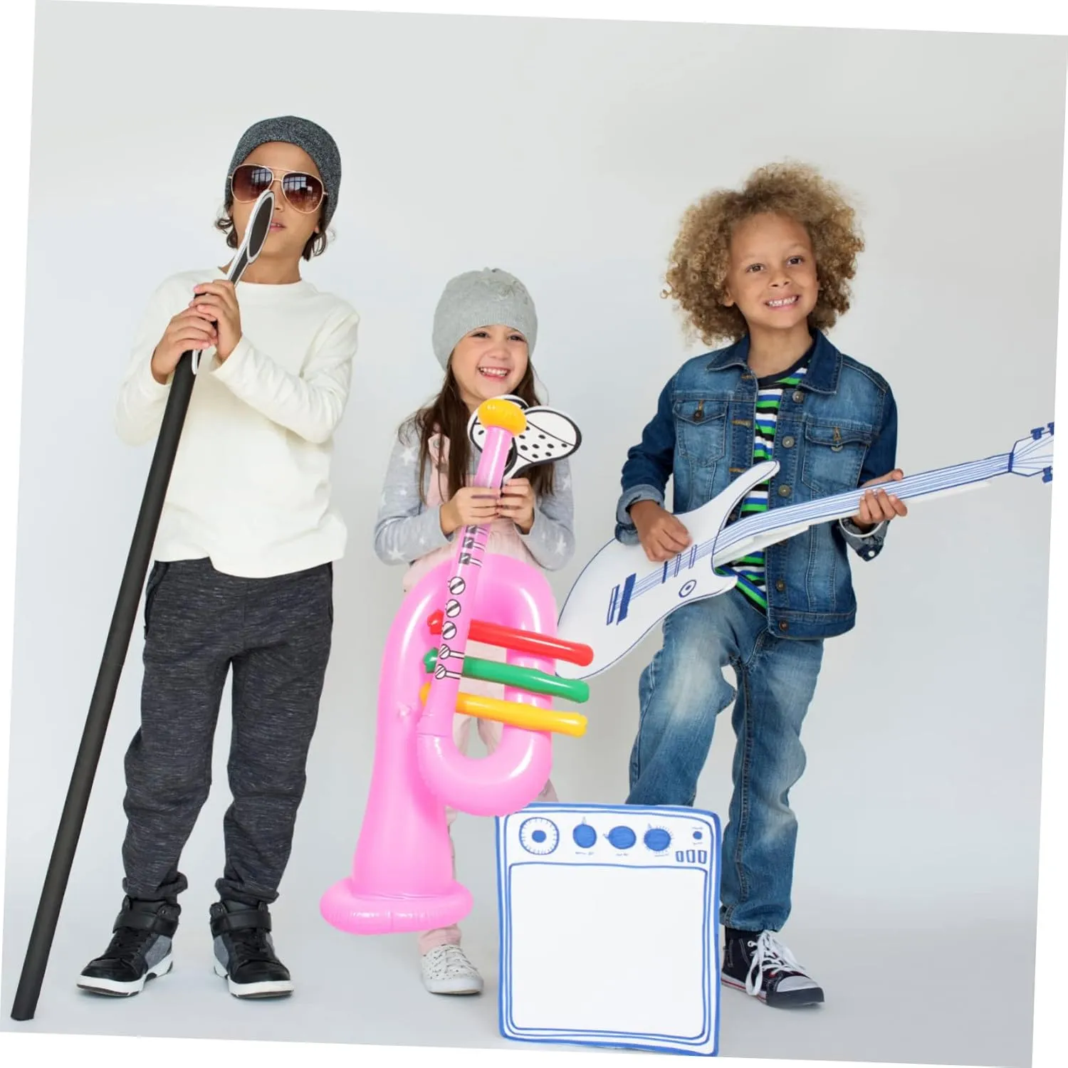 SUPVOX 3pcs Inflatable Musical Instrument Education Toys The Inflatables Guitar Tool Music Instruments Party Props Blow up Instruments Music Party Decoration Children Supply Kids Supplies