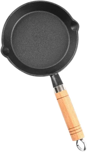 SUPVOX Mini Cast Iron Portable Pan Coated Cooking Frying Pan Outdoor Camping Pot Melting Pot Efficient Heat Conductivity