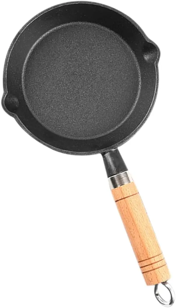 SUPVOX Mini Cast Iron Portable Pan Coated Cooking Frying Pan Outdoor Camping Pot Melting Pot Efficient Heat Conductivity