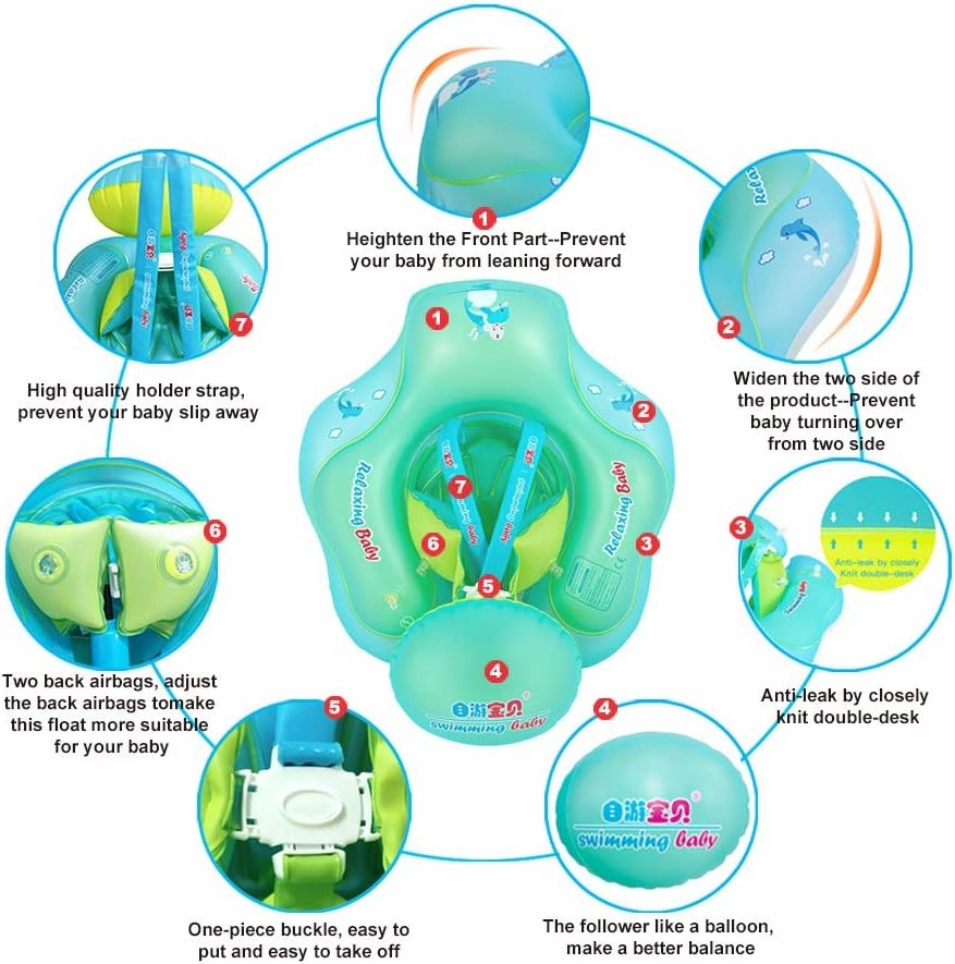 Swimming Ring with Adjustable Seat Pocket,Baby Swimming Pool Floats,Removable Floating Ball,New Upgrade Baby Swim Ring for Ages 6-36 Months Infant Toddler
