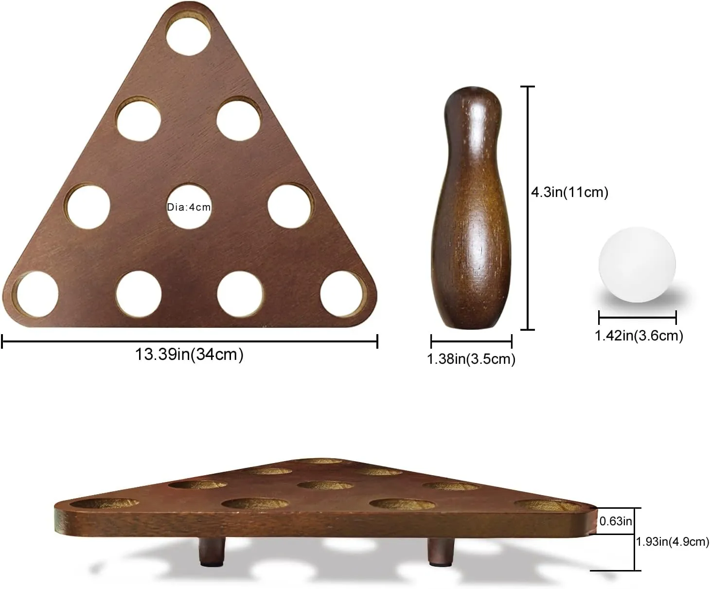 Tabletop Shuffleboard Bowling Pin Set Portable Shuffleboard Bowling Pin Game,Solid Wood Shuffleboard Bowling Curling Games- Easy Carry
