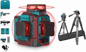 Takamine 12 Lines 3D Self Leveling Red Laser Level Pro with a Tripod