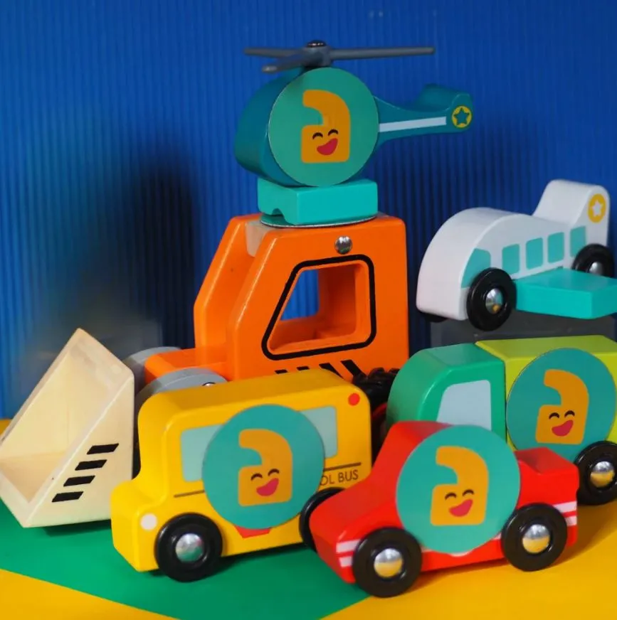 Talkiplay Wooden Vehicle Communication Set - Speech Therapy Tool