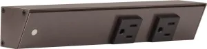 Task Lighting APT Angled Power Strip 9 inch Left, 2 Receptacles, Bronze