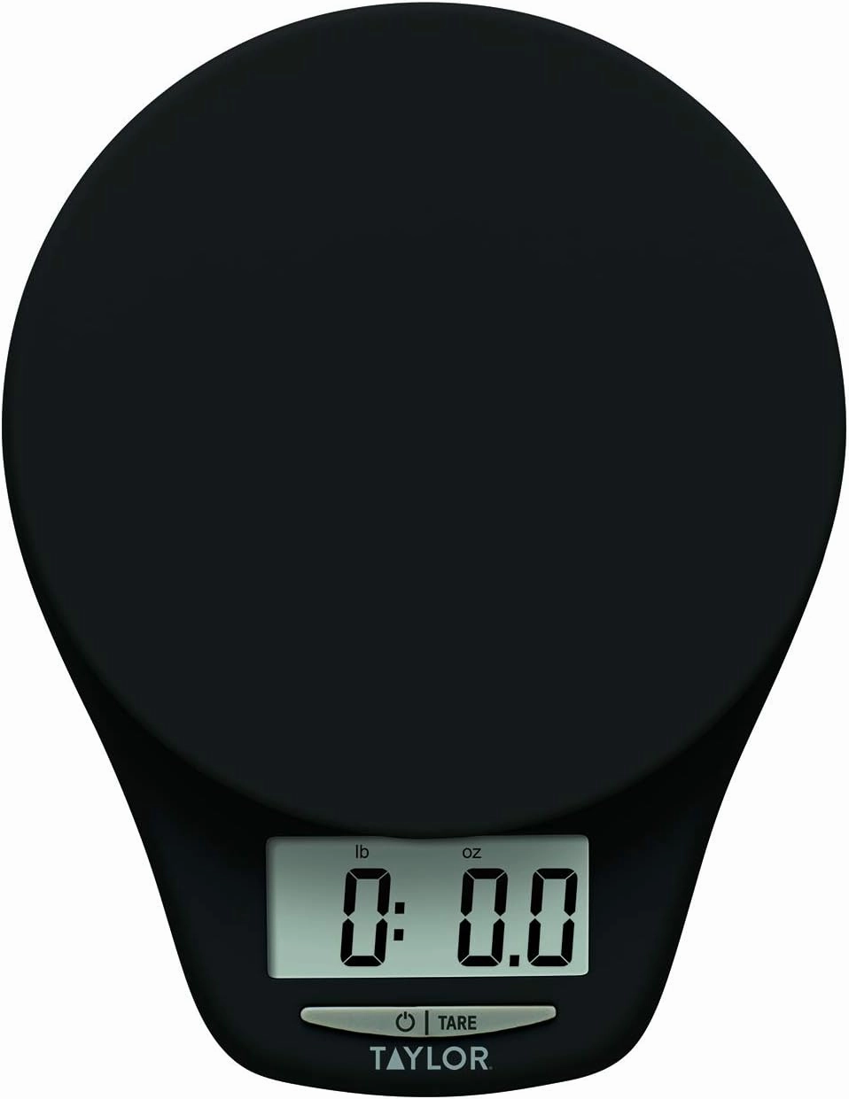 Taylor 4.4lb Precision Digital Kitchen Scale with Weighing Tray, 4.4 pound capacity, Black