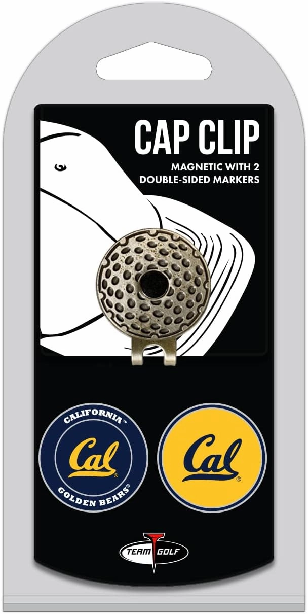 Team Golf NCAA Golf Cap Clip with 2 Removable Double-Sided Enamel Magnetic Ball Markers, Attaches Easily to Hats