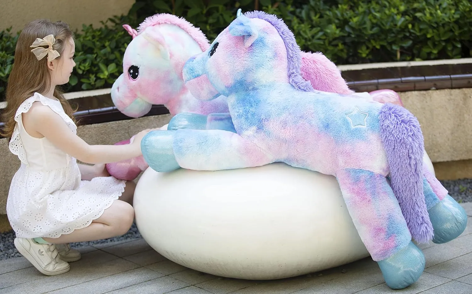 Tezituor 43in Giant Unicorn Stuffed Animal, Big Stuffed Unicorn Toys for Girls and Women, Rainbow Purple Unicorn Plush Gifts for Valentines Day, Christmas, Birthday and Party