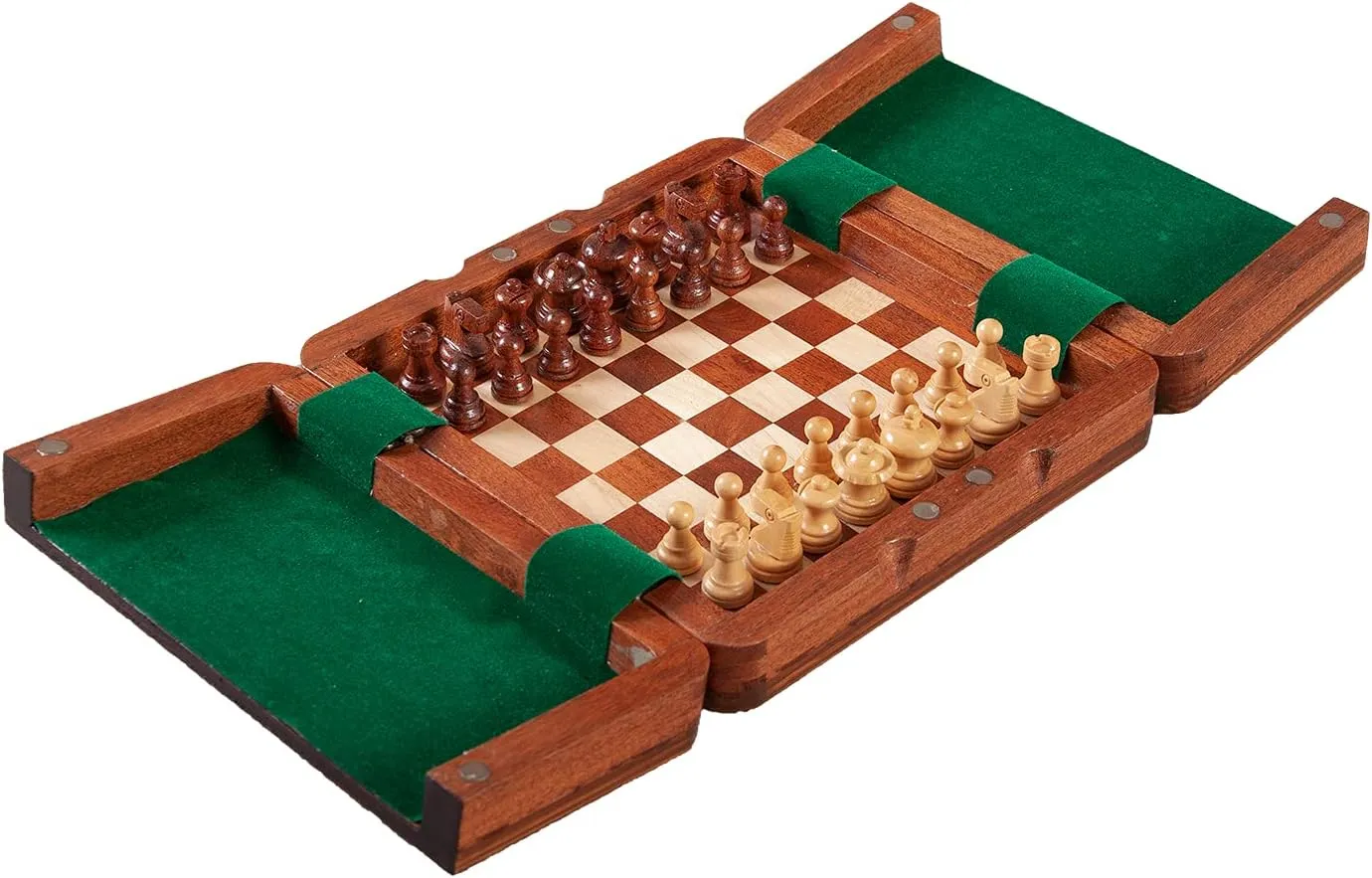The House of Staunton Ultimate Wooden Magnetic Travel Chess Set - 8"