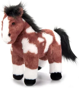 The Petting Zoo Standing Painted Pinto Horse Stuffed Animal Plushie, Gifts for Kids, Wild Onez Barnyard Animals, Pinto Horse Plush Toy, 12 inches