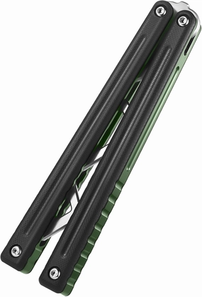 Thomas Refault Tanto, Strive for the Future, Fine-tuning Bushing System, 7075 AL with G10 / Ultem/Carbon Fiber Channel Handle, Multifunctional Tool (Black G10 with Silver Trainer)