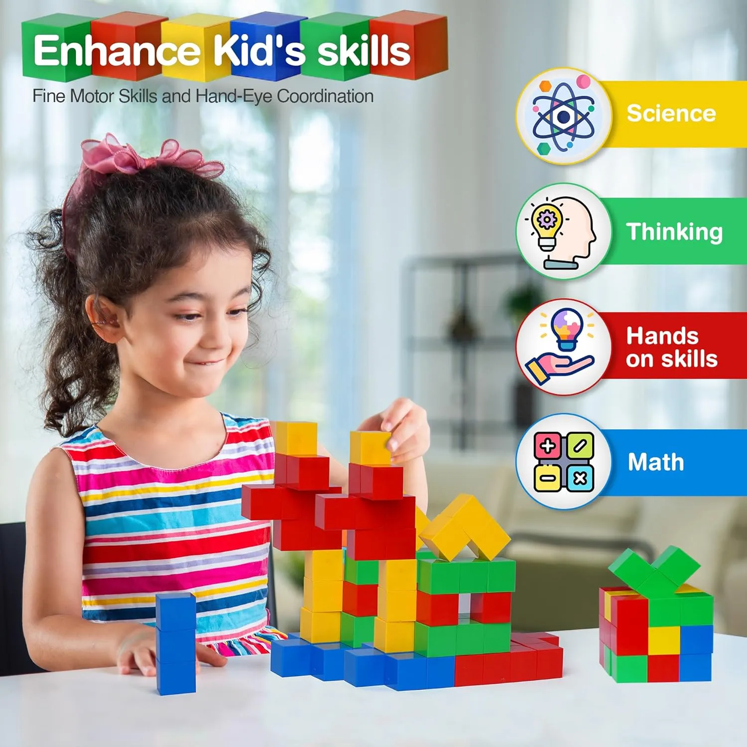 Tigerdoe 42 Pcs Educational Magnetic Cubes for Kids | Sensory Montessori Toys for Boys & Girls | Preschool Educational Magnetic Block Set