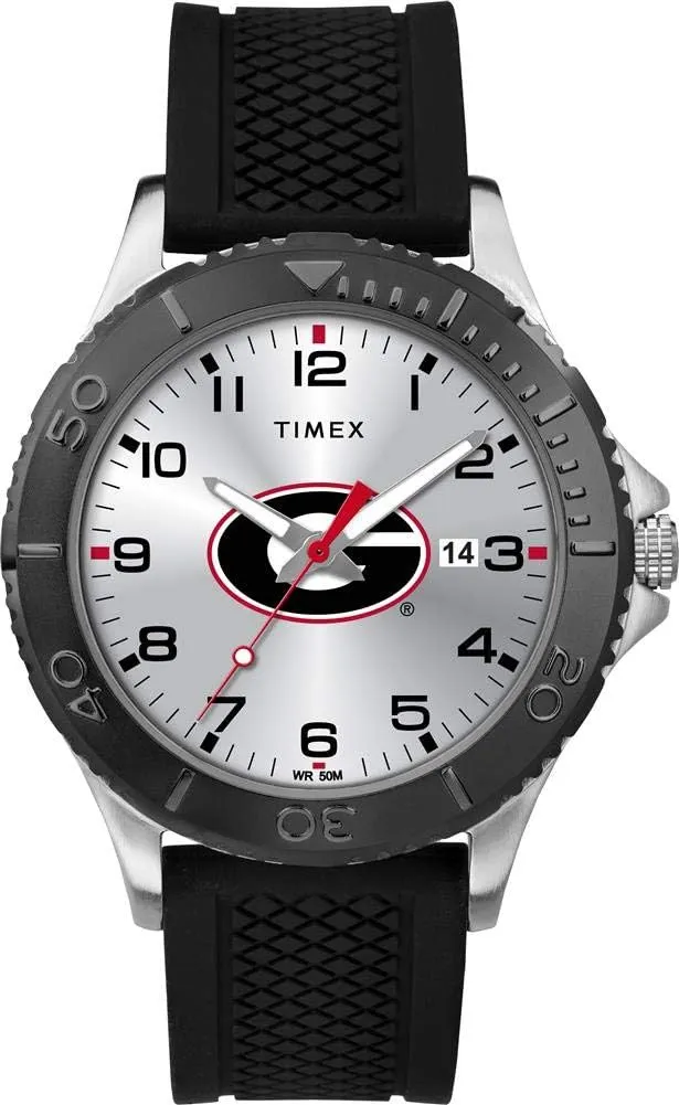 Timex Tribute Men's Collegiate Gamer 42mm Watch – Georgia Bulldogs with Black Silicone Strap