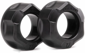 Titan Fitness TwistLock Molded Barbell Collar Set, 59.5mm-51.5mm Sleeve Diameter, Quick Release Olympic Barbell Clamps, Pair of Magnetic Molded Weight Clips with Contoured Easy-Grip Design