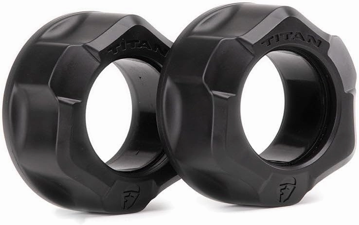 Titan Fitness TwistLock Molded Barbell Collar Set, 59.5mm-51.5mm Sleeve Diameter, Quick Release Olympic Barbell Clamps, Pair of Magnetic Molded Weight Clips with Contoured Easy-Grip Design