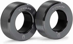 Titan Fitness TwistLock Pro Aluminum Barbell Grey Collar Set, 59.5mm-51.5mm Sleeve Diameter, Quick Release Olympic Barbell Clamps, Pair of Magnetic Aluminum Weight Clips with Easy-Grip Knurling
