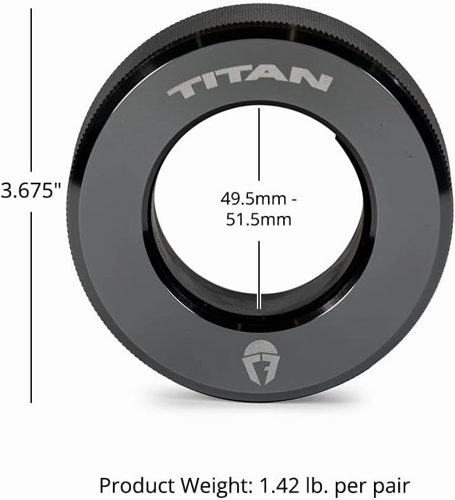 Titan Fitness TwistLock Pro Aluminum Barbell Grey Collar Set, 59.5mm-51.5mm Sleeve Diameter, Quick Release Olympic Barbell Clamps, Pair of Magnetic Aluminum Weight Clips with Easy-Grip Knurling