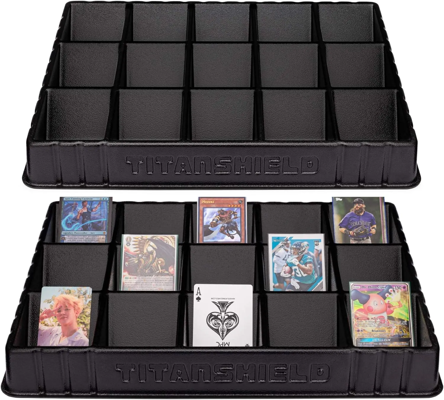 TitanShield (2 Pack Card Sorting & Dealer Tray, Black