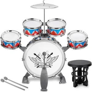 Toddlers Drum Set Kids Jazz Drum Kit Band Rock Drum for 3-5 Years Old Perfect Birthday Xmas Gift - Early Learning Musical Toy Set with Easy Assembly