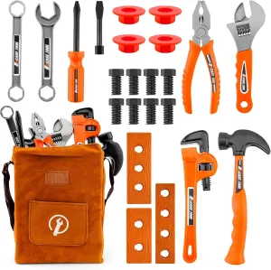Tools for Toddlers-24-Piece Toy Screwdriver & Kids Pliers Kit with Tool Bag, Realistic Construction Toys for 3-5 Year Old Boys/Girls, STEM Learning Gift for Christmas & Birthdays