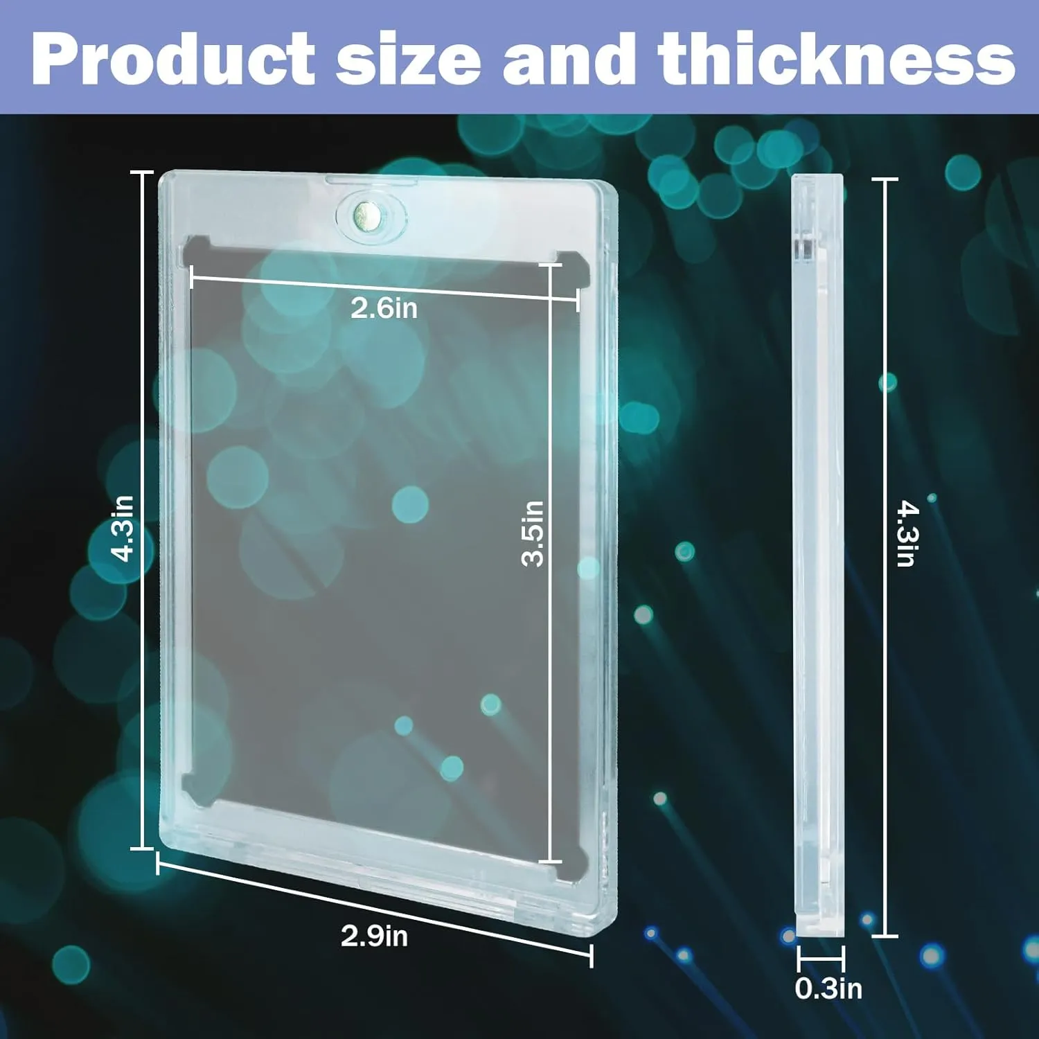 TORONTOKYO 24ct Magnetic Card Holders for Trading Cards, 35PT Baseball Card Holder Protector Hard Plastic Trading Card Case Sleeves for Baseball Card Sports Card Game Cards