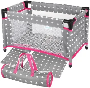 Toy Baby Crib for Dolls, Travel-Friendly Doll Bed for Baby Dolls, Baby Doll Crib for 18-Inch Dolls, Foldable Doll Bed with Carry Bag for 3  Years Girls, Easy Assembly Realistic Baby Doll Bed KP0400S