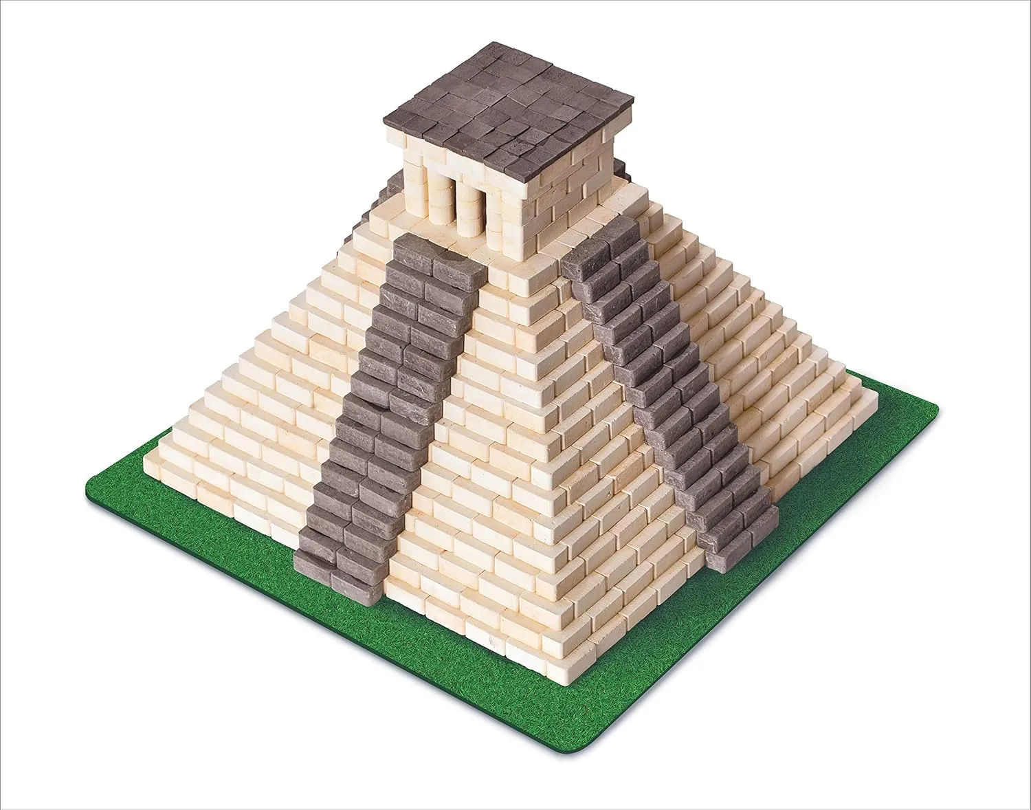 Toy Mayan Pyramid Construction Set, Real Plaster Bricks, Gypsum Reusable Educational Gift Building Kit, 750 Piece