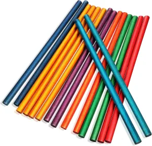 TOYANDONA 16pcs Colorful Wooden Rhythm Sticks Music Toys for Boys and Girls Educational Percussion Instrument Set Bright Colors Smooth Surface