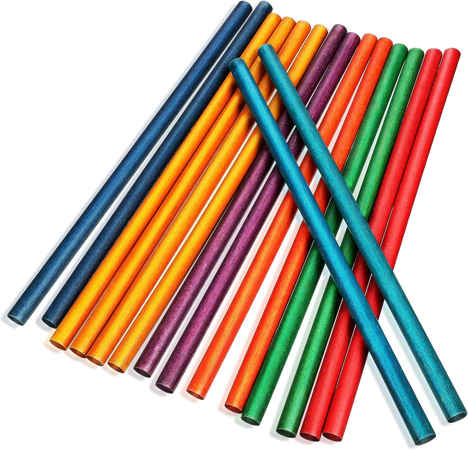 TOYANDONA 16pcs Colorful Wooden Rhythm Sticks Music Toys for Boys and Girls Educational Percussion Instrument Set Bright Colors Smooth Surface