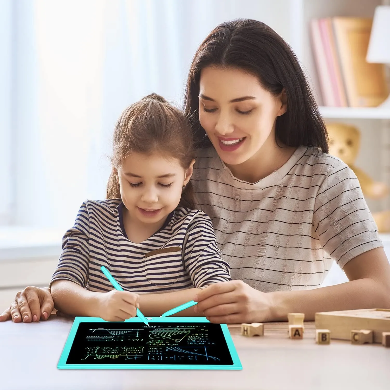 Toys for 3 4 5 6 7 8 Years Old Boys Girls, LCD Writing Tablet 15 Inch Doodle Board, Electronic Drawing Pads Drawing Tablet, Educational Birthday Gift for 3-6 Years Old Kids Toddler (Blue)