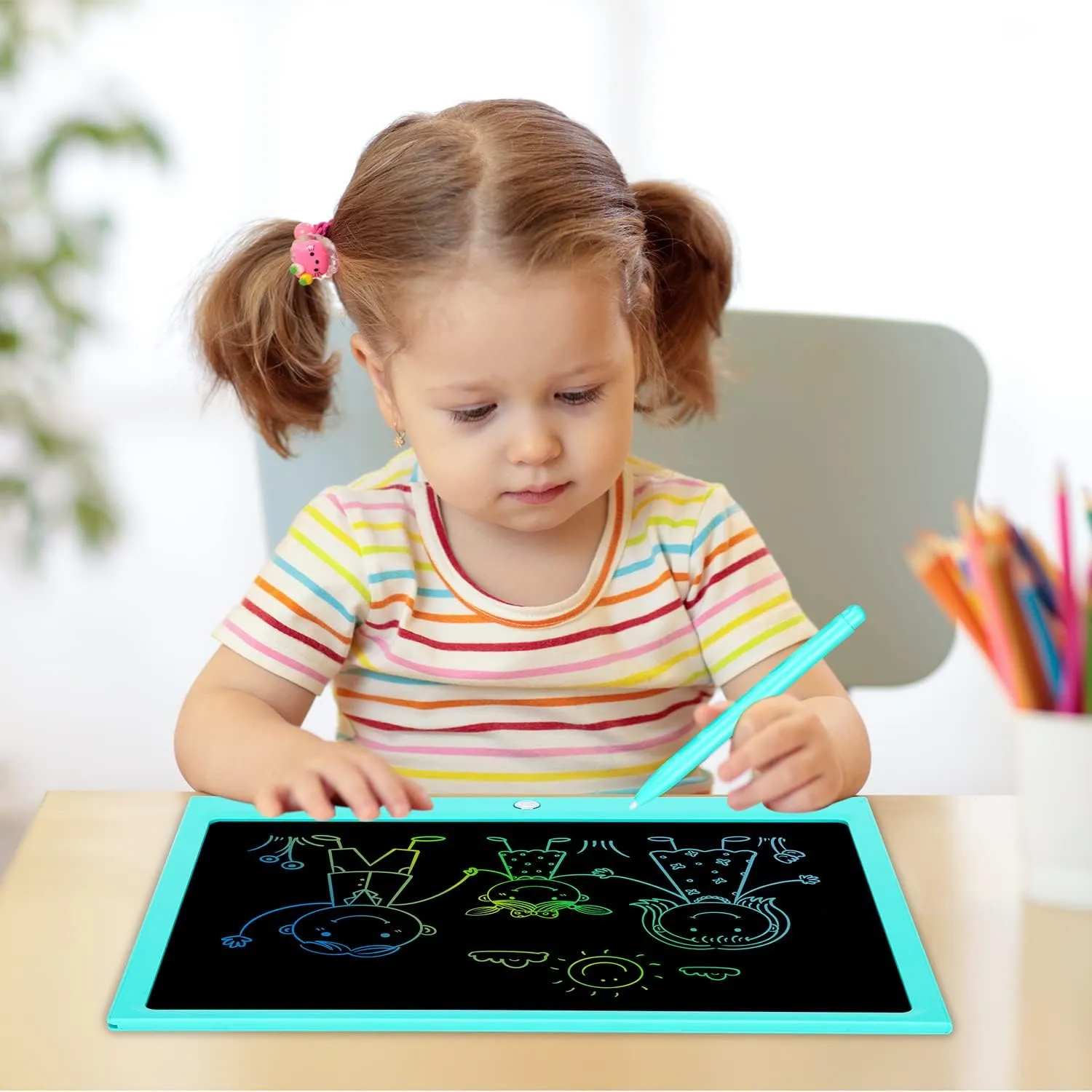 Toys for 3 4 5 6 7 8 Years Old Boys Girls, LCD Writing Tablet 15 Inch Doodle Board, Electronic Drawing Pads Drawing Tablet, Educational Birthday Gift for 3-6 Years Old Kids Toddler (Blue)