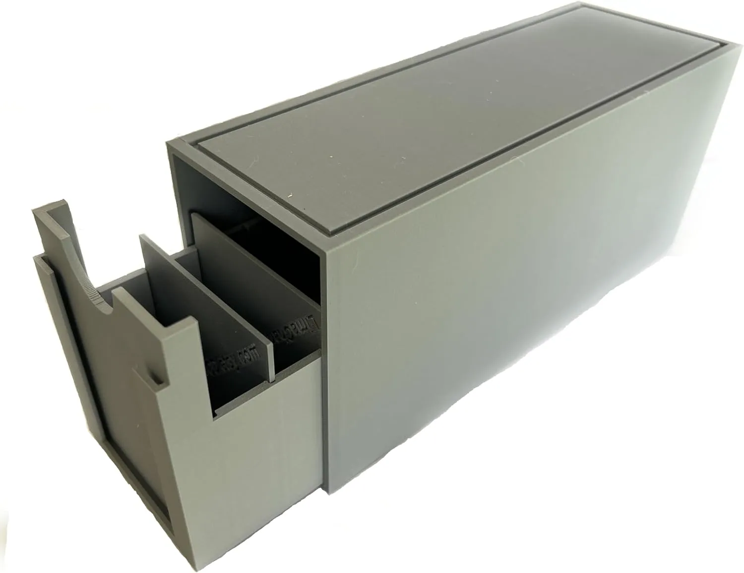 Trading Card Stackable Filing Cabinet and Storage with Interlocking Design, Drawers and Dividers - Gray and Black (Gray)