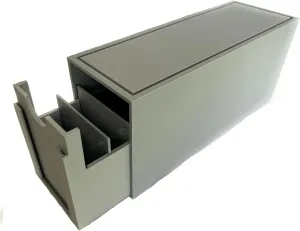 Trading Card Stackable Filing Cabinet and Storage with Interlocking Design, Drawers and Dividers - Gray and Black (Gray)