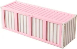 Trading Card Storage Box Collectible Card Bin Stackable Supplies with Display Window Deck Case for Office Children's Day, Pink