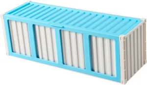 Trading Card Storage Box Collectible Card Bin with 4 Display Window Organizer for Home, Blue