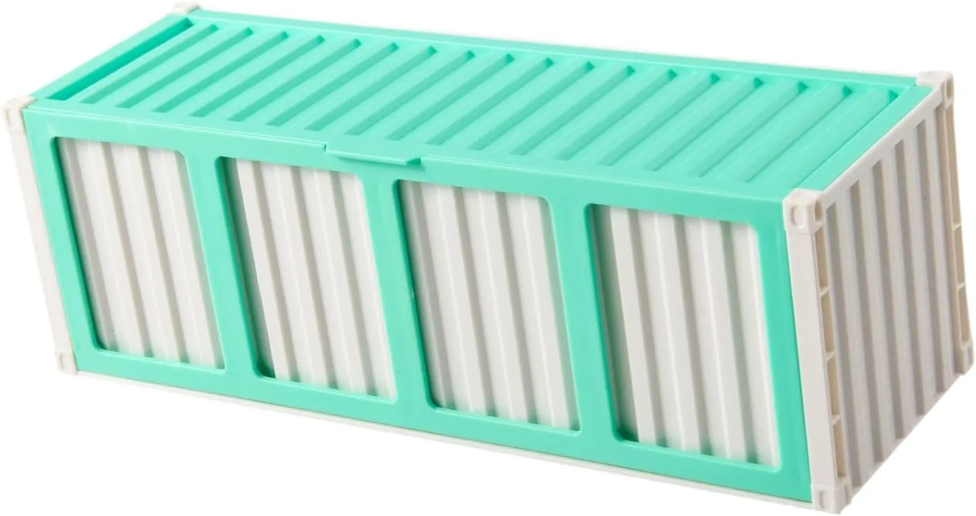 Trading Card Storage Box Collectible Card Bin with Display Window Deck Case for Childrens Day, Green