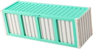 Trading Card Storage Box Collectible Card Bin with Display Window Deck Case for Childrens Day, Green