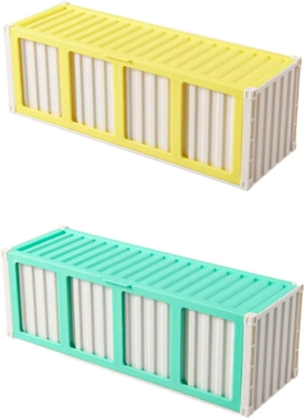 Trading Card Storage Box with 4 Display Window Dustproof Large Capacity Portable Collectible Card Bin Organizer for Home, Yellow
