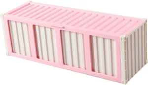 Trading Card Storage Box with Display Window Multifunctional Collectible Card Bin Organizer for Desktop Office Childrens Day, Pink