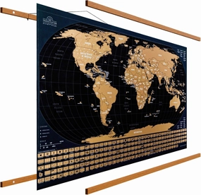 Travelization 24" Magnetic Poster Hanger Frame   24x17 Scratch Off World Map Deluxe Edition Set