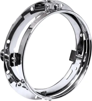 True Mods Chrome 7 Inch Round Headlight Ring Mounting Bracket Compatible with Harley Davidson Headlight Mount